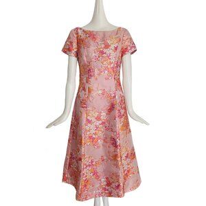 ST. JOHN PINK WASHED BOUQUET JACQUARD DRESS (6)